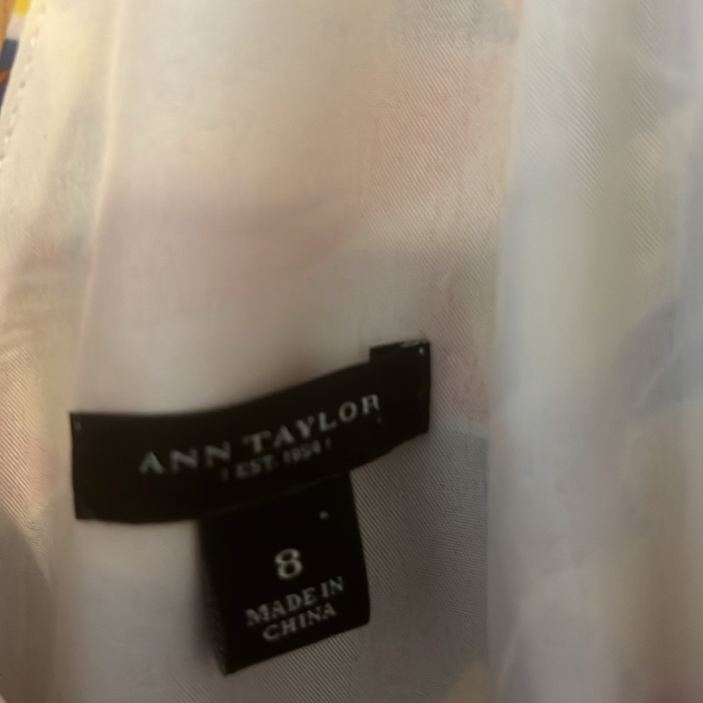 Ann Taylor maxi dress size 8 gorgeous tropical pattern sleeveless v neck front - Picture 6 of 6